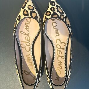 Sam Edelman Tan and Black Leopard Flats